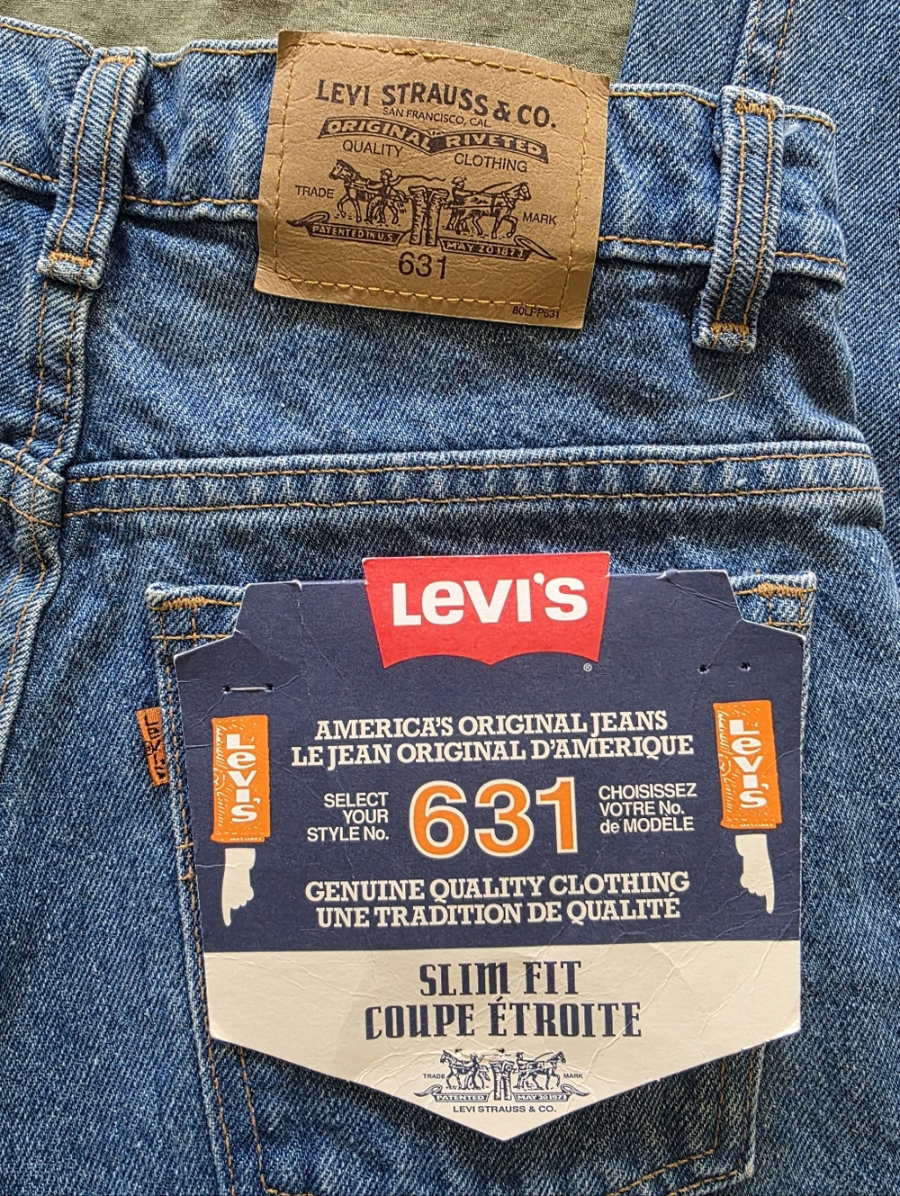 Vintage Levi's 631 Slim Fit Orange Tab Deadstock - Picture 5 of 6